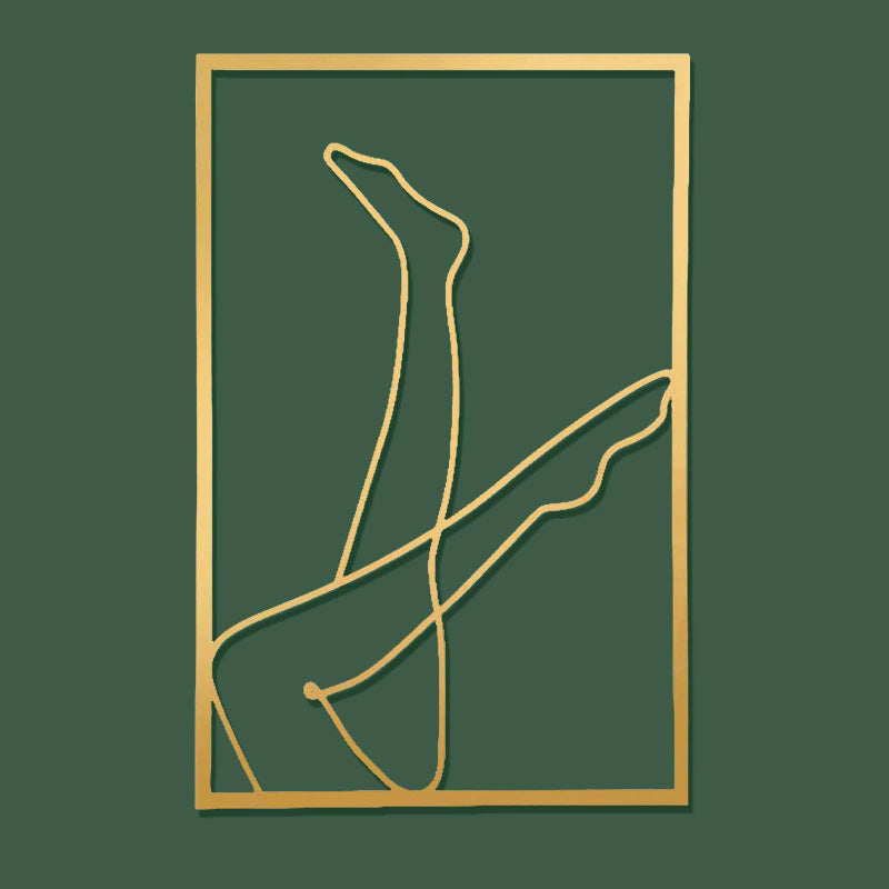 Art silhouette female body line pendant Golden iron wall hanging wall decorative painting wall stickers wholesale