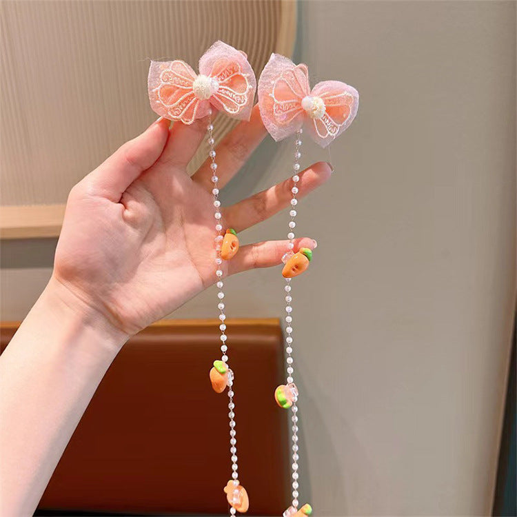 Children's cartoon flower Pearl braided hair chain girl baby cute hair accessories little girl does not hurt hair headdress hair band accessories