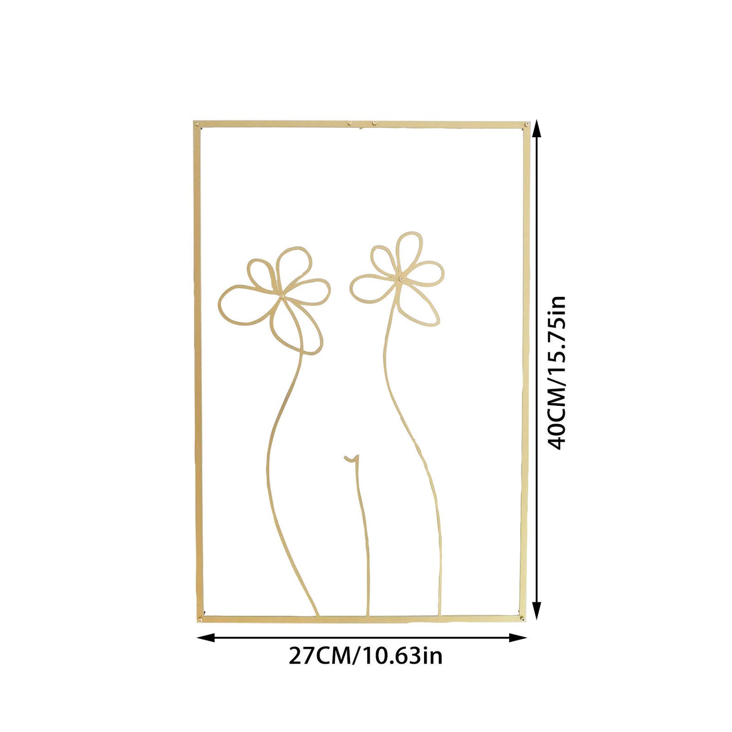 Art silhouette female body line pendant Golden iron wall hanging wall decorative painting wall stickers wholesale
