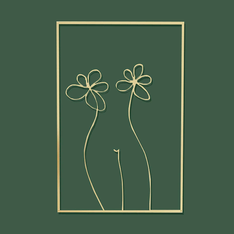 Art silhouette female body line pendant Golden iron wall hanging wall decorative painting wall stickers wholesale