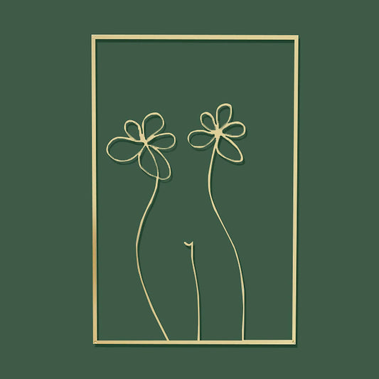 Art silhouette female body line pendant Golden iron wall hanging wall decorative painting wall stickers wholesale